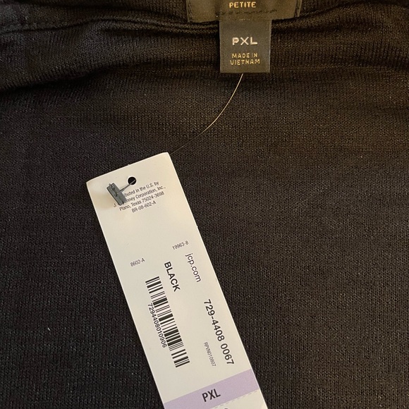 Black short sleeve cowl neck tunic. Slit side. NWT. very soft. St. John’s Bay - Picture 2 of 3